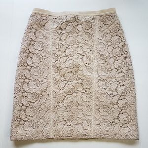 Ann Taylor Lined Lace Pencil Skirt